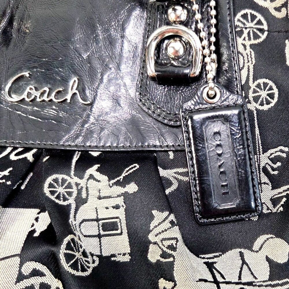 Coach Ashley F15656 Black Horse & Carriage Anniversary Satchel Handbag Purse - Picture 8 of 15